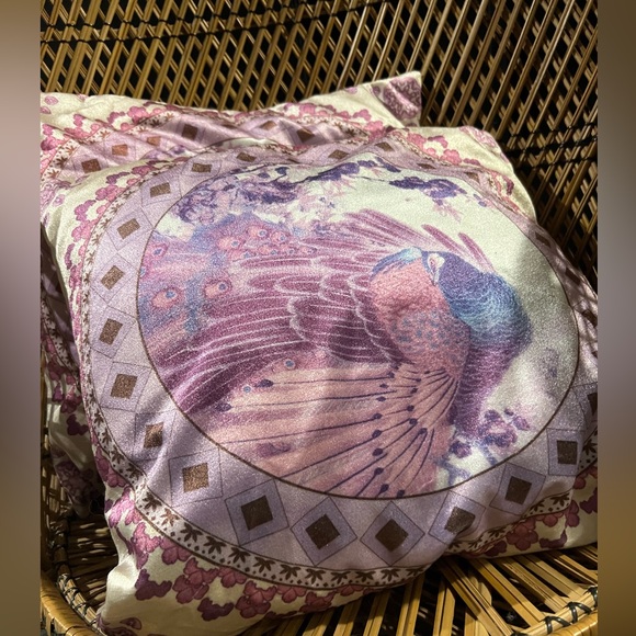 2 Velvet Pink & Purple Colored Peacock Boho Mendella Throw Pillows Decor New - Picture 8 of 13